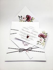 Convite Carta - Papel Alvura Floral