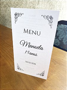 Cardápio Simples - Papel Aspen (1 dobra)