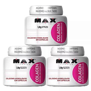 KIT COM 3 COLÁGENOS - MAX TITANIUM - 300 CÁPSULAS