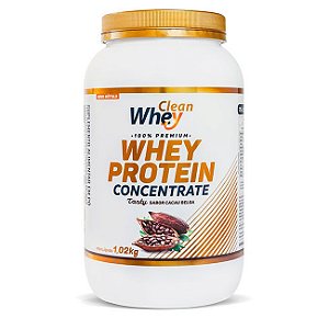 WHEY PROTEIN CONCENTRADO 1.02 KG ( CACAU BELGA)- CLEAN WHEY