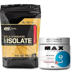 100% GOLD STANDARD ISOLATE 0.79 LIBRAS + GLUTAMINA 300 GR