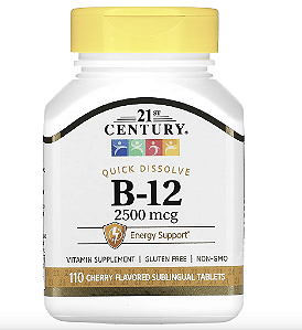 VITAMINA B-12 CEREJA 2.500 MCG 110 COMP - 21ST CENTURY