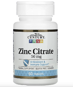 CITRATO DE ZINCO 50 MG 60 COMP - 21ST CENTURY