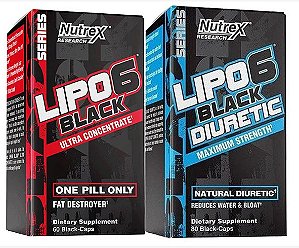 NUTREX LIPO-6-PRETO-UC-(60 CAPSULAS)+ DIURETICO 60 CÁPSULAS - NUTREX