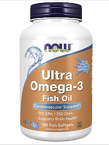 ULTRA OMEGA 3 500 EPA/250 DHA 180 TABLETS - NOW FOODS