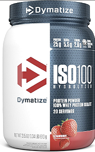 ISO 100 WHEY ISOLADO HIDROLISADO 610 GR (MORANGO) - DYMATIZE NUTRITION