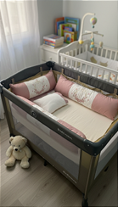 KIT BERÇO CERCADINHO - 06 PEÇAS - TEMA: ESTAMPAS - PARA MENINAS