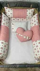 KIT BERÇO CERDADINHO - 07 PEÇAS - ESTAMPAS  PARA MENINAS