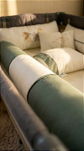 Kit Berço Desmontável Safari 07 Peças com Rolo Lateral e Almofada 🦁🌿