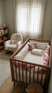 Berço Desmontável Menina Trança Borboleta 07 Peças Ref:088 🦋✨