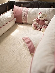 Kit Berço Desmontável Menina Ursa Pompom 07 Peças com Ursinha 🎀🧸