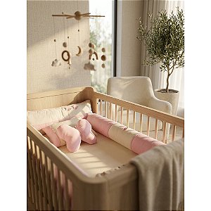 Kit Berço Desmontável 7 Peças Borboleta com Lençol Cabeceira e Protetores