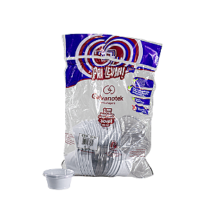 Pote Branco com Tampa Transparente 30ml G695 Galvanotek 20 unidades Ideal para molhos