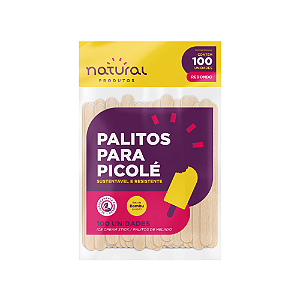 Palitos de Picolé 11,2cm de Bambu Natural 100 unidades