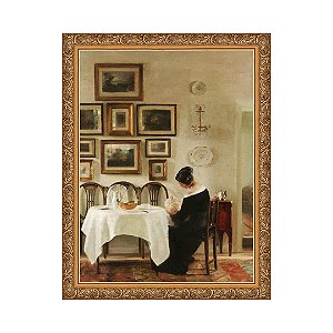Mãe e filho em um interior de sala de jantar
