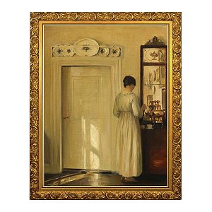 Interieur mit Frau beim Teekochen (1900-1910)