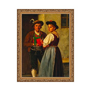 Um jovem casal na entrada