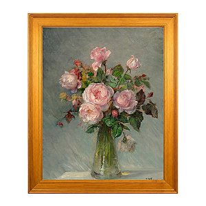 Rosas em um vaso de vidro