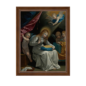 A Virgem Costurando, Acompanhada por Quatro Anjos