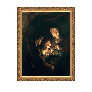 Velha senhora com uma cesta de carvão