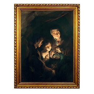 Velha senhora com uma cesta de carvão