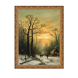 Encontro no caminho para casa no inverno