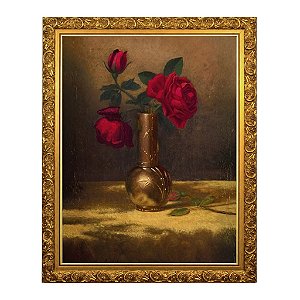 Rosas vermelhas em um vaso japonês