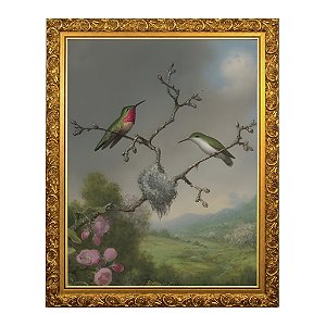 Beija-flor e flores de macieira