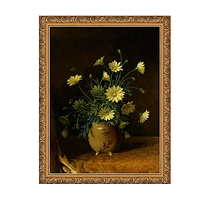 Margaridas amarelas em uma tigela marrom