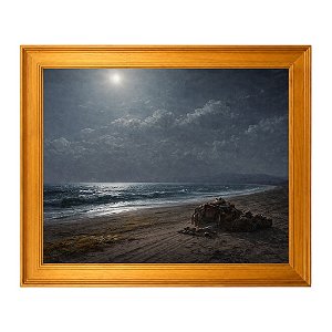 Repouso à beira-mar em uma noite de luar