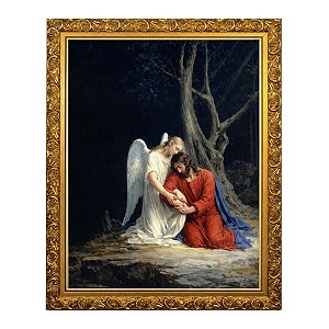 Um anjo consolando Jesus antes de sua prisão no Jardim do Getsêmani