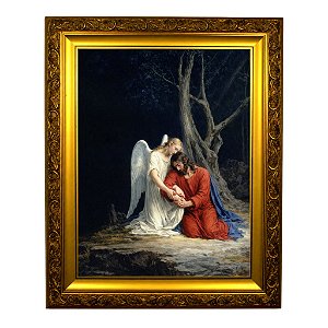 Um anjo consolando Jesus antes de sua prisão no Jardim do Getsêmani