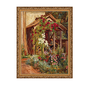 Um jardim rústico em flor