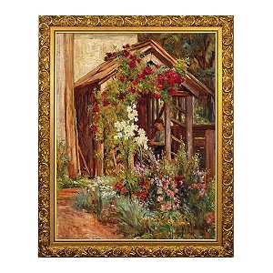 Um jardim rústico em flor