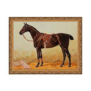 Manta de sela marrom em Stall