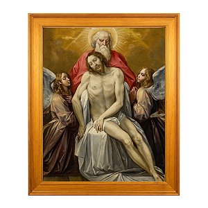 Cristo morto, amparado por Deus Pai e dois anjos