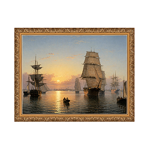 Porto de Boston, com a cidade ao fundo (c. 1846-1847)