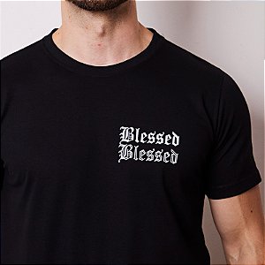 Camiseta básica unissex crista Blessed 30.1 penteado