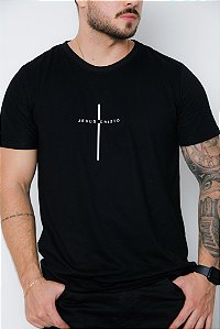 Camiseta básica Cristã Jesus Cruz unissex 30.1 penteado