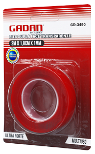 FITA DUPLA FACE TRANSPARENTE 2 M  GADAN