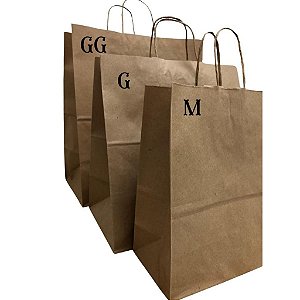 Sacola Papel Kraft Tamanho  GG 31X30X10 com 100 Unidades
