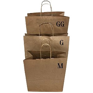 Sacola Papel Kraft Tamanho  G 33X24X10 com 100 Unidades