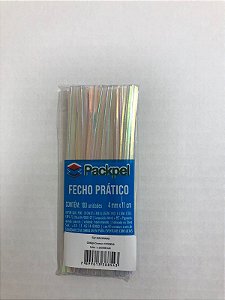 Fecho Prático Packpel 4mmX11cm Com 100 Unidades - NACARADO