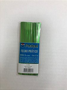 Fecho Prático Packpel 4mmX11cm Com 100 Unidades - VERDE