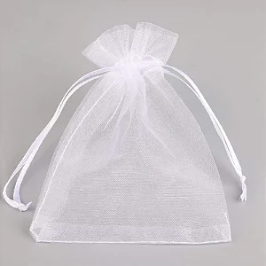 Saco de Organza Branco 9X12cm com 10 unidades - MC0014-A