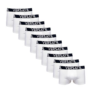 Kit com 10 Cuecas Boxer Cotton Rony Versátil Elegant Branco