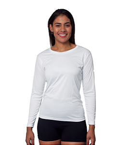 Camiseta Feminina Manga Longa Lisa Básica Proteção Solar UV 50+
