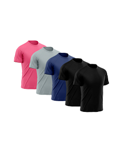 Kit 5 Camisetas Masculina Dry Fit Básica Lisa Proteção Solar UV Ilhabela