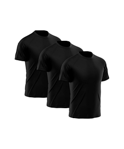 Kit 3 Camisetas Masculina Dry Fit Básica Lisa Proteção Solar UV Preto