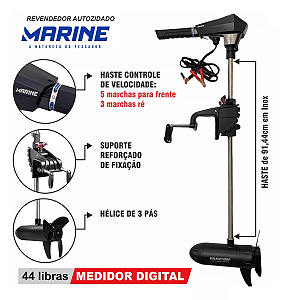 Motor Elétrico Phantom 44 Libras Água Doce Marine 520w
